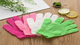 New Exfoliating Bath Glove Five Fingers Bath Bathroom Accessories Nylon Bath Gloves Bathing Supplies DHL WX94353009843