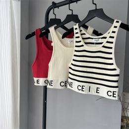 Women's designer vests spring fashion new niche design classic letter logo splicing slimming all the top sexy