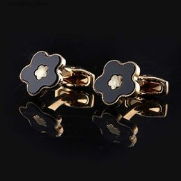 Cuff Links Gold flower French shirt Cufflinks Jewellery shirt cufflink for mens Brand Fashion Cuff link Wedding Groom Button Cuff Links AE587392456197 L240322