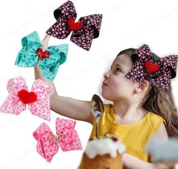 7 Inch Baby Hair Bows with clip Grosgrain Ribbon Heart Hairpins Valentine Gift Hair Accessories Kids Headdress Hair Clip for Girl5992899