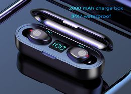 Wireless Earphone Bluetooth earbuds V50 F9 TWS Wireless Bluetooth Headphone LED Display With 2000mAh Power Bank Headset With Micr9010418