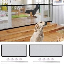 Pens Isolated Baby Mesh Enclosure Pet Network Fence Indoor Retractable Dog Breathable Guard Separation Gate Safety