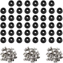 Mats 120 Pcs Soft Cutting Board Rubber Feet with Stainless Steel Screws 0.28 x 0.59 for Furniture Electronics and Appliances