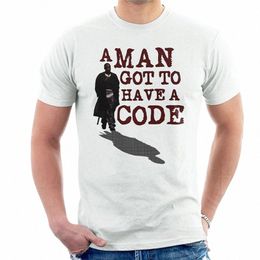 a Man Got To Have A Code Omar Little The Wire Funny Meme White T-Shirt S-3Xl Casual Tee Shirt y6ng#