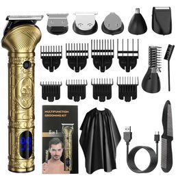 Multifunctional Trimmer Set, 6-in-1 Clipper Trimmer, Electric Beard Shaver, Men's Hair Care and Styling Grooming Kit, Holiday for Him Father's Day Gift