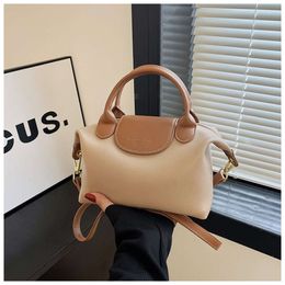 Handbag Store Wholesale Retail New Niche Contrasting Colour Womens Backpack 2024 Fashionable and Stylish Hand-held Dumpling Bag Texture Crossbody30A2