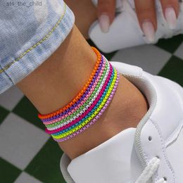 Anklets 9 Unique Colors Adjustable Iron Chain Ankle for Women Summer Beach Thin Chain Ankle Barefoot Y2K Womens AnkleC24326