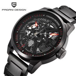 Fashion Luxury Brand Pagani Leather Tourbillon Automatic Watch Men Wristwatch Men Mechanical Steel Wristwatches Relogio Masculin188e