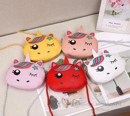 Kids unicorn purse girls cartoon horse single shoulder bag children PU leather one shoulder bags boys messenger wallet accessories7663621