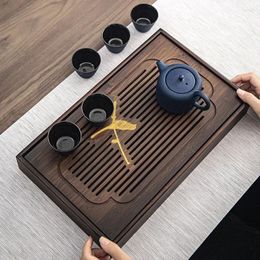 Tea Trays Salver Appetizer Water Dishes Coffee Serving Plate Bamboo Tray Decorative Accessories Bandeja Coffeeware Teaware AA