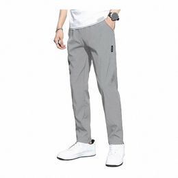 men Casual Trousers Men Pants Breathable Quick Dry Men's Pants with Stretchy Waistband Pockets Lightweight Solid for Comfort I3nP#