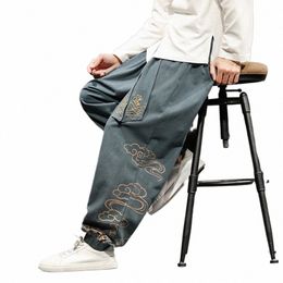 chinese Style Retro Auspicious Clouds Print Pants Men Clothing Autumn Fi Clothes Loose Casual Pants Plus Size Harem Pants p7CV#