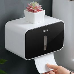 Holders Toilet Paper Holder DoubleLayerTowel Wall Mounted Storage Box Bathroom Accessories Tray Roll Tube PunchFree