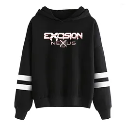 Men's Hoodies Excision Nexus Tour 2024 Merch Unisex Pocketless Parallel Bars Sleeve Streetwear Men Women Hooded Sweatshirt Hip Hop Clothes