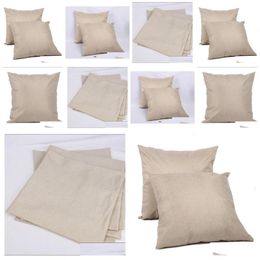 Cushion/Decorative Pillow Heat Sublimation Linen Pillowcase Solid Color Back Cushion 40 X 40Cm 45 45Cm 50Cm Without Insert Drop Deli Otyuk