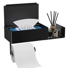 Holders Luxury Stainless Steel Toilet Paper Holder Wall Mount Toilet Paper Roll Holder Tissue Box Bathroom Accessories Organizer