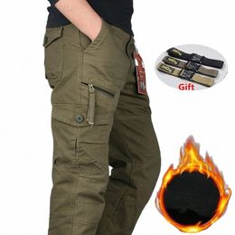 winter Thicken Fleece Cargo Pants Men Double Layer Military Army Camoue Tactical Overalls Casual Warm Trousers Plus Size 5XL 13tF#