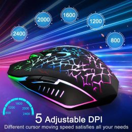 Mice Rechargeable Wireless USB 2.4G Gaming Mouse With 7 LED 4 Adjustable DPI Silent Click Ergonomic Optical Mice For Windows Mac