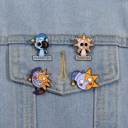 Sun And Moon Good Night Enamel Pins Custom Suncat And Mooncat Brooches Lapel Badges Funny Jewelry Gift for Kids Friends