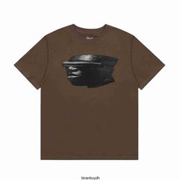 High Quality Ts Black Terracotta Mask Pattern Coffee Round Neck Short Sleeve T-shirt Summer