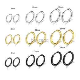 Hoop Huggie 2 simple stainless steel small hoop earrings suitable for women mens clothing earplugs Jewellery pendant production 240326