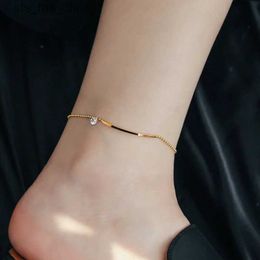 Anklets Stainless steel fashionable high-end Jewellery inlaid with zircon ankle bracelet Jewellery charm bead chain ankle braceletC24326