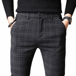 2022 Autumn Upscale Men Casual Pants Thick Cott and Linen Male Pant Straight Trousers Busin Plus Size 38 f0g9#