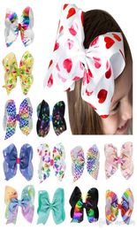 JoJo Siwa 8 inch Hair Bows for Girls Print Ribbon Bowknot Hair Clip Love Heart Valentine039s Day Hairgrips Fashion Hair Accesso6023014