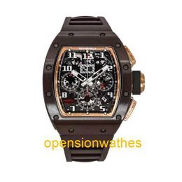 Richardmills Sports Mechanical Watch Swiss Automatic Watches Richardmillsr Rm 011 Black Phantom Pvd Ceramic Carbon Rubber Watch HBGZ