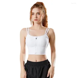 Yoga Outfit High Strength Sports Bra Integrated Anti Drop Zipper Fitness Shockproof Running Tank Top