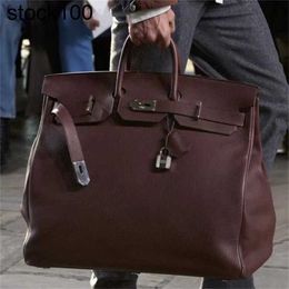 Large Hac Handbag 50 Handmade Top Bag 50cm 40cm Black Capacity Fitness Tote Women Handbags Bk Genuine Leather