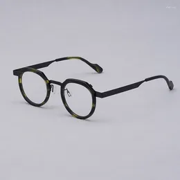 Sunglasses Frames Handmade Designer Retro Round Alloy Glasses Frame Men Woman Eyeglasses Optical Prescription