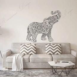 Stickers Indian Mandala Elephant Wall Decal Vinyl Home Decor Yoga Room Bedroom Decals Bohemian Boho Wall Sticker Removable Murals 3A52