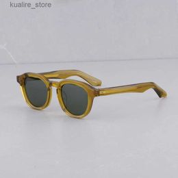 Sunglasses Johnny Depp Sunglasses Original Vintage Sunglasses for Men and Women DAHVEN Series Hand Craft Oval Acetate Solar Glasses L240322