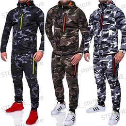 Men's Tracksuits 2023 zipper new Black Camouflage Suit Men Camouflage Suit Black Python Camouflage Suit Python Men Mens Sets T240326