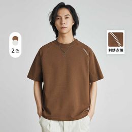 Also Limited to Mens Raglan Sewn Embroidered T-shirts Summer New Trend Loose Fall Off Shoulder Sleeves Casual and Versatile T-shirt