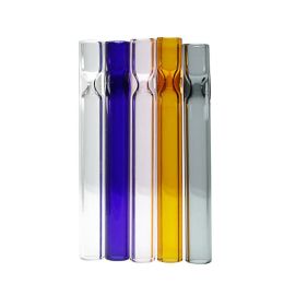 colroful thick pyrex 4inch One Hitter Bat Cigarette Holder Glass Steamroller Pipe filters for tobacco dry herb oil burner hand pipe LL