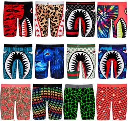 Fashion Mens Shorts Boys Boxers Quick Dry Breathable Briefs Men Underwear Shark Print Short Pants Sports Beach Underpants Summer S8827423