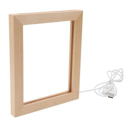 Frame Glowing Photo Frame Desktop Table Picture Holder Gift Wood 3D Light Home Display Frames Led