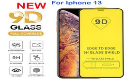 9D Full Cover Glue Tempered Glass Protector Phone Screen Protectors For iPhone 13 12 11 Mini X Xs Xr Pro Max 7 8 6 6s Plus SE Sams7586301