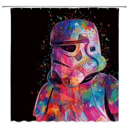 Curtains Imperial Alternative Creative Universe Alien Army Cool Pink Black Bathroom Curtains