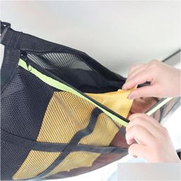 Car Organiser Roof Storage Double-Layer Mesh Cam Bag Sundries For Tent Putting Quilt Toys Drop Delivery Automobiles Motorcycles Interi Otvhf