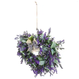 Decorative Flowers Artificial Garland Front Door Wreath Lavender Floral Plastic Valentine's Day Pendant