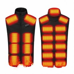 21 Areas Heated Vest Men Women USB Heated Jacket Heating Vest Thermal Clothing Hunting Vest Winter Heating Jacket Y2VJ#