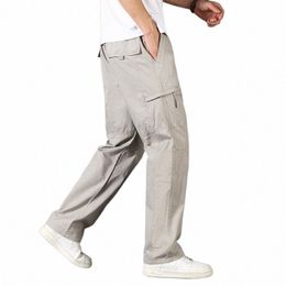 Erkekler için pamuklu tulumlar çok cepli yakışıklı fi rahat koşu pantolon gevşek artı boyut 4xl 5xl çalışma pantolon 73uc#