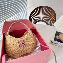 Luxury Designer Fashion Beach Bags Womens Shoulder Bag Personality Straw Women Totes Handbags Rattan Shopping Bags crossbody bags crochet plaited bow tie basket