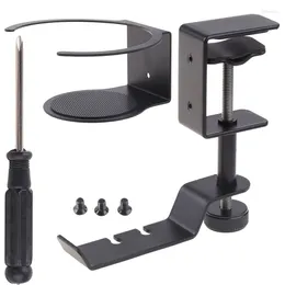 Tea Trays 2 In 1 Gaming Headphone Holder Hook Hanger Mount Under Desk Drink Cup Rack Clamp