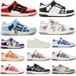 Shoes Casual Fashion Casual Shoes Skelet Bones Runner Low Skel Skeleton Skeletons Women Men Black White Hi Leather luxury Sneakers Lace shoes Original sport Trainer