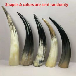 Sculptures Real cow horn cylinder stand horn crafts cow horn ornaments home office decorative ornaments cow horn products home decor