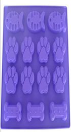 Dog Bone feet fish Cake Mould Flexible Silicone Soap Mould For Handmade Soap Candle Candy bakeware baking moulds kitchen tools ice m1573433